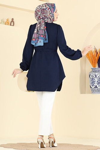 moda selvim بلوز كحلي 2847SLK540 - Thumbnail