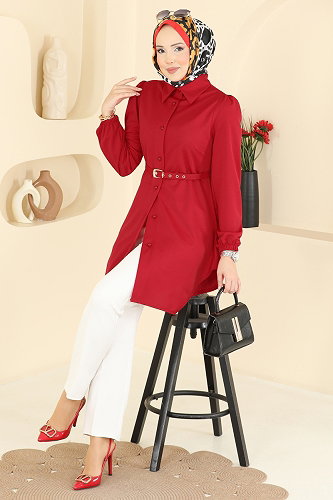 moda selvim بلوز احمر 2847SLK540 - Thumbnail