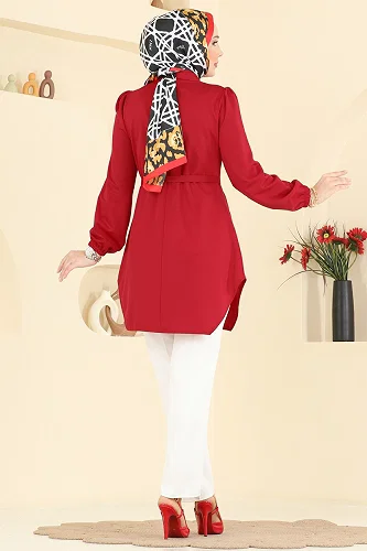moda selvim بلوز احمر 2847SLK540 - Thumbnail