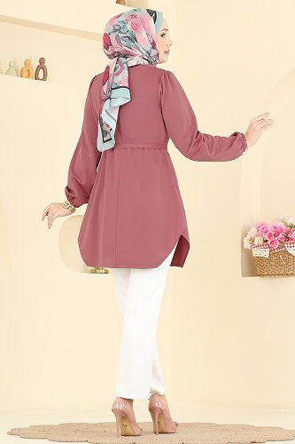 moda selvim بلوز وردي 2847SLK540 - Thumbnail