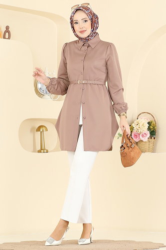 moda selvim بلوز بيج 2847SLK540 - Thumbnail