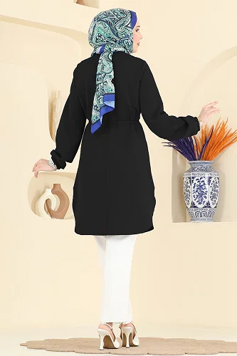 moda selvim Tunic 2874SLK540 Black - Thumbnail