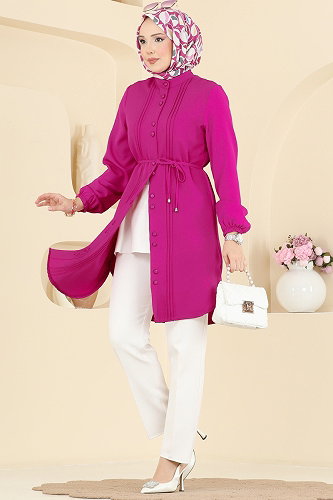 moda selvim بلوز فوشي 2874SLK540 - Thumbnail