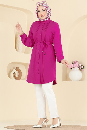moda selvim بلوز فوشي 2874SLK540 - Thumbnail