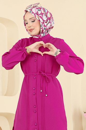 moda selvim بلوز فوشي 2874SLK540 - Thumbnail
