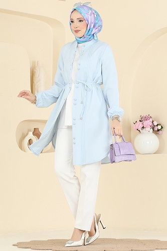 moda selvim بلوز أزرق فاتح 2874SLK540 - Thumbnail