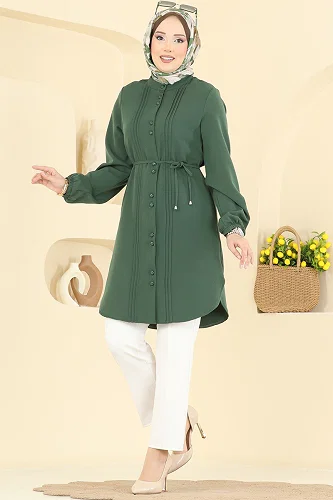 moda selvim Tunic 2874SLK540 Khaki - Thumbnail