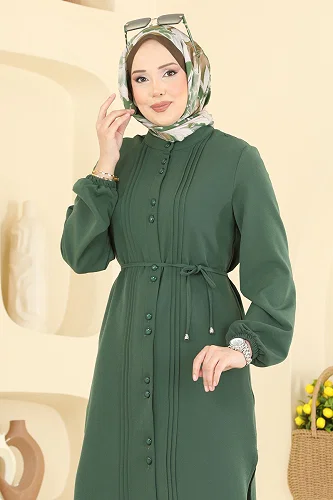 moda selvim Tunic 2874SLK540 Khaki - Thumbnail
