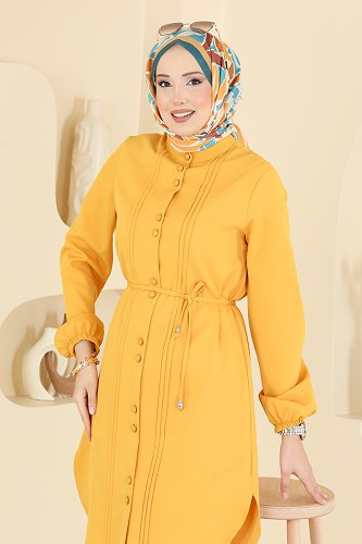moda selvim Tunic 2874SLK540 Mustard - Thumbnail