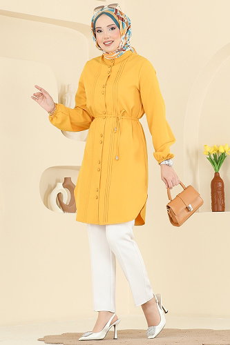 moda selvim Tunic 2874SLK540 Mustard - Thumbnail
