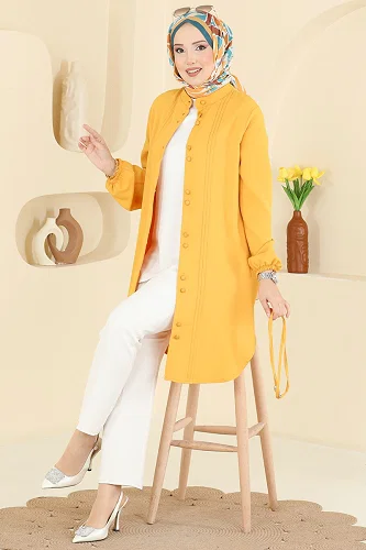 moda selvim بلوز خردلي 2874SLK540 - Thumbnail