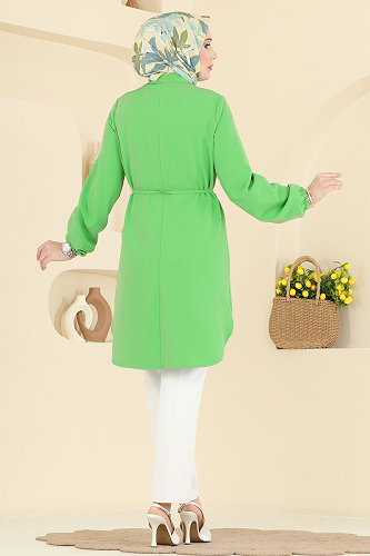 moda selvim بلوز أخضر فستقي 2874SLK540 - Thumbnail