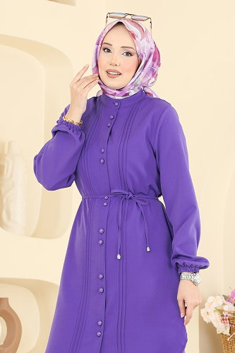 moda selvim Tunic 2874SLK540 Purple - Thumbnail