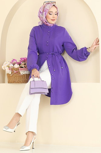 moda selvim بلوز أرجواني 2874SLK540 - Thumbnail