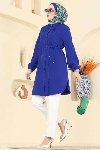 moda selvim Tunic 2874SLK540 Saxe - Thumbnail