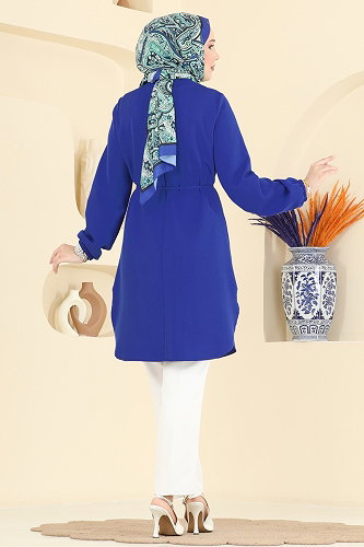 moda selvim Tunic 2874SLK540 Saxe - Thumbnail