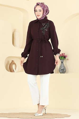 moda selvim Tunic 2875SLK540 Dark Damson - Thumbnail