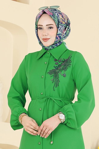 moda selvim Tunic 2875SLK540 Green - Thumbnail