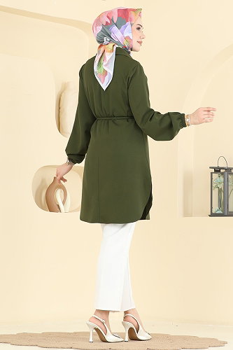 moda selvim Tunic 2875SLK540 Khaki - Thumbnail