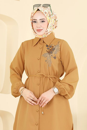 moda selvim Tunic 2875SLK540 Mustard - Thumbnail