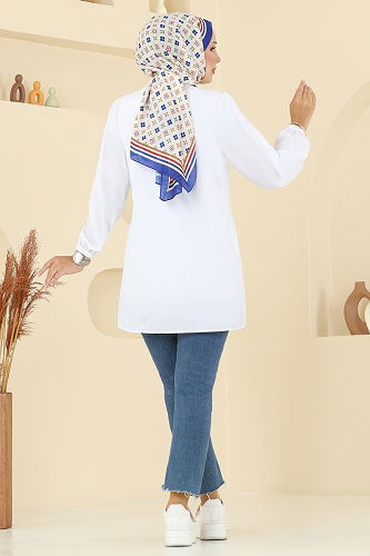 moda selvim Tunic 287ASN888 Ecru - Thumbnail