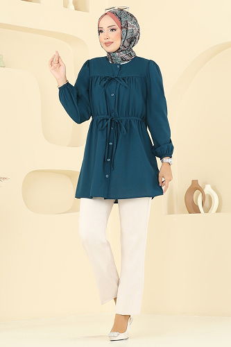 moda selvim Tunic 287ASN888 Petroleum - Thumbnail