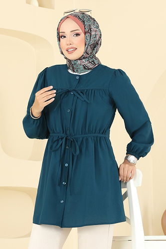 moda selvim Tunic 287ASN888 Petroleum - Thumbnail