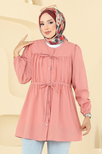 moda selvim Tunic 287ASN888 Salmon - Thumbnail