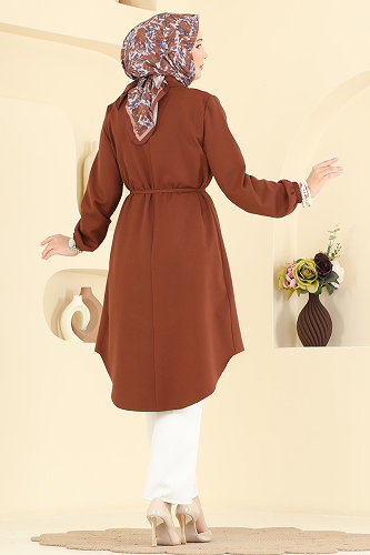 moda selvim Tunic 2890SLK540 Brown - Thumbnail