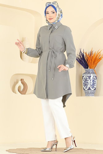 moda selvim Tunic 2890SLK540 Gray - Thumbnail