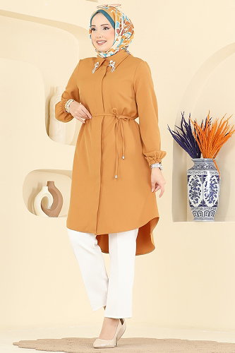 moda selvim Tunic 2890SLK540 Mustard - Thumbnail