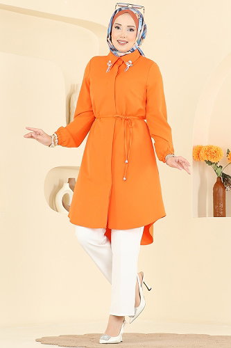 moda selvim بلوز برتقالي 2890SLK540 - Thumbnail