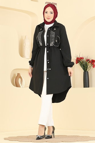 moda selvim بلوز أسود 2894SLK540 - Thumbnail