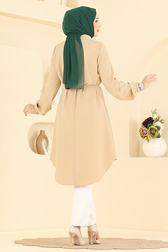 moda selvim Tunic 2894SLK540 Cream - Thumbnail