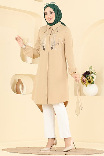 moda selvim بلوز كريمي 2894SLK540 - Thumbnail