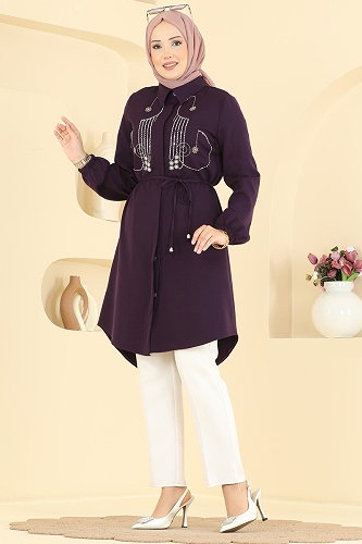 moda selvim Tunic 2894SLK540 Damson - Thumbnail
