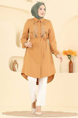 moda selvim بلوز خردلي 2894SLK540 - Thumbnail