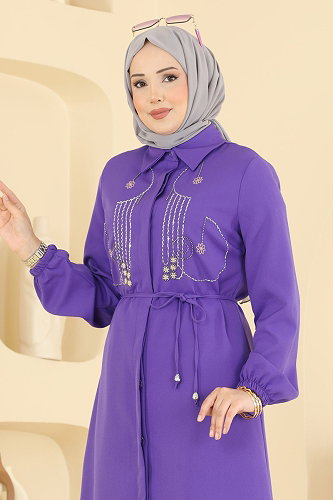 moda selvim Tunic 2894SLK540 Purple - Thumbnail