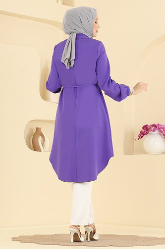 moda selvim Tunic 2894SLK540 Purple - Thumbnail
