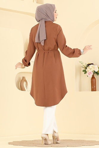 moda selvim بلوز عسلي 2894SLK540 - Thumbnail