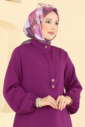 moda selvim Tunic 2895SLK540 Damson - Thumbnail