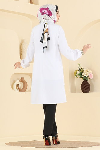 moda selvim Tunic 2895SLK540 Ecru - Thumbnail