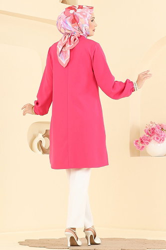 moda selvim Tunic 2895SLK540 Fuchsia - Thumbnail