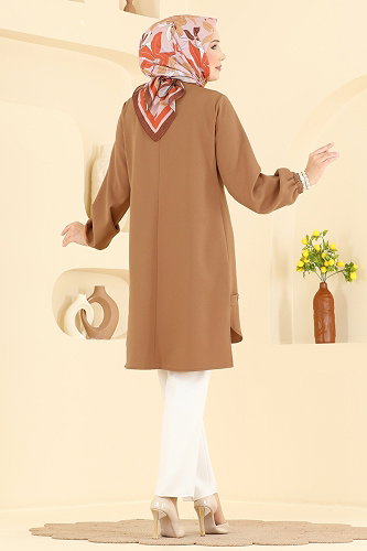 moda selvim Tunic 2895SLK540 Latte - Thumbnail