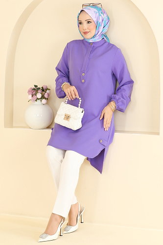 moda selvim بلوز ليلكي 2895SLK540 - Thumbnail