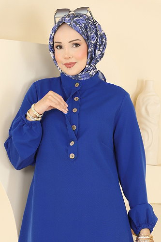 moda selvim Tunic 2895SLK540 Saxe - Thumbnail