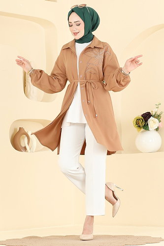 moda selvim Tunic 2898SLK540 Biscuit - Thumbnail