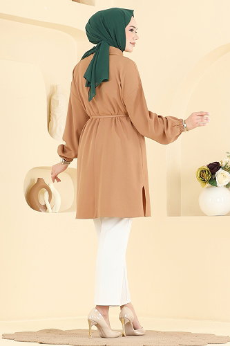 moda selvim Tunic 2898SLK540 Biscuit - Thumbnail