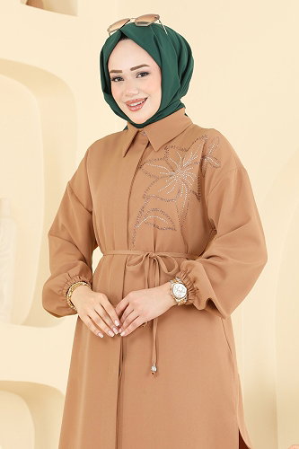 moda selvim بلوز عسلي فاتح 2898SLK540 - Thumbnail