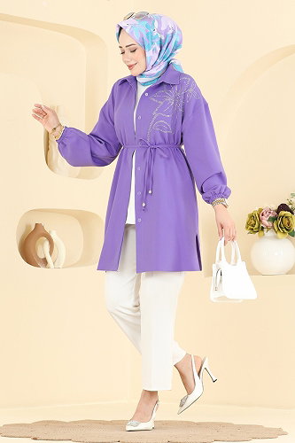 moda selvim Tunic 2898SLK540 Lilac - Thumbnail